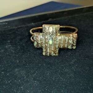 Inspirational John 3:16 Cross Cuff Bracelet | Antiqued Bronze Tone Religious